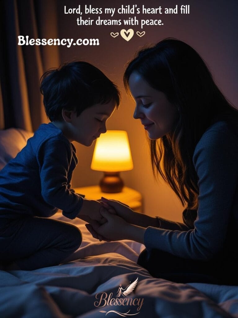 Short night prayer for family and children before bedtime, bedtime blessing, guardian angel protection at night