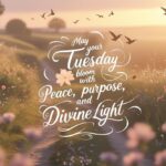 "Heartwarming Tuesday blessings and prayers images with poetic morning quote and peaceful background"
