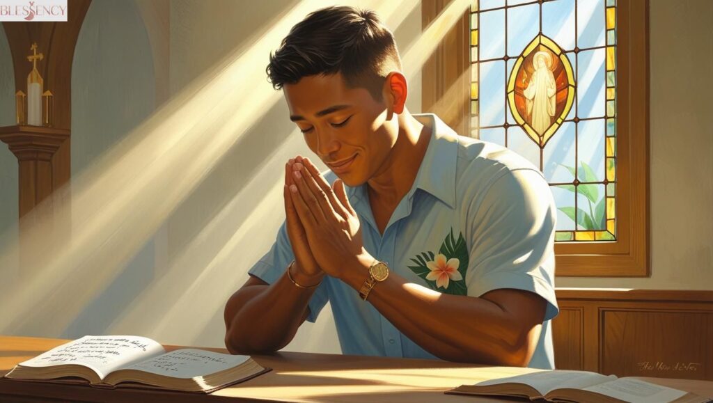 A peaceful and emotional image showing someone in prayer with folded hands, a Bible, and a handwritten thank-you note—perfectly capturing the essence of “Thank You for Your Prayers” with warmth and gratitude.