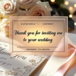 thank you for inviting me to your wedding featured image with message card and wedding invite