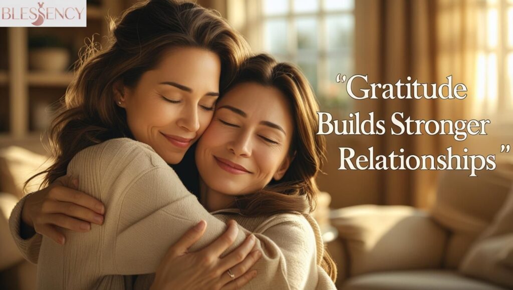 Expressing gratitude in relationships — emotional hug showing love, trust, and appreciation