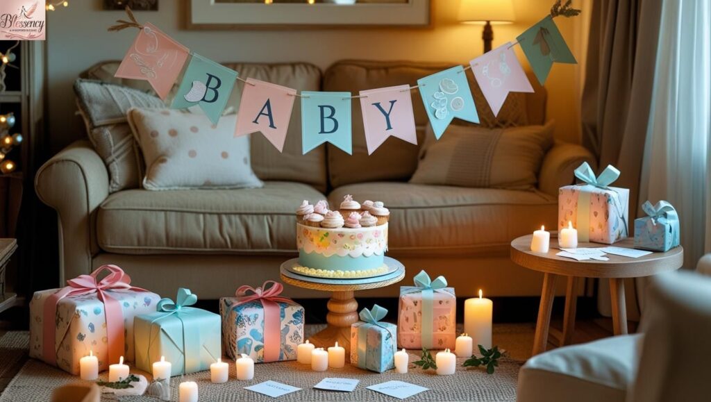 “Baby shower thank you messages for family member who hosted at home – heartfelt gratitude in a homely setting.”