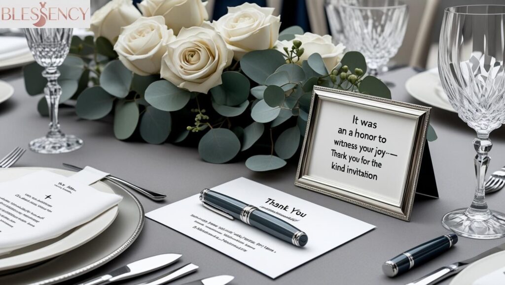thank you for inviting me to your wedding professional message