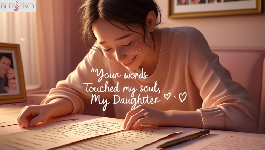 Thank you image for daughter’s emotional birthday message with parent reading a heartfelt handwritten letter