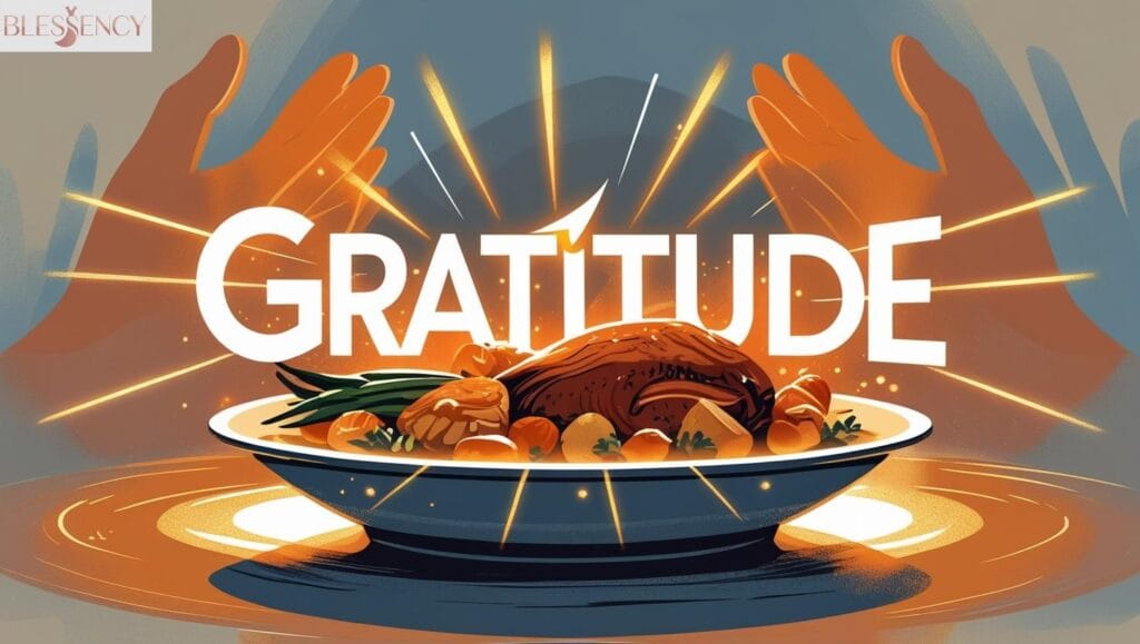 Family and friends sharing a warm homemade meal at a cozy table, expressing thank you for the delicious food with joy and gratitude.