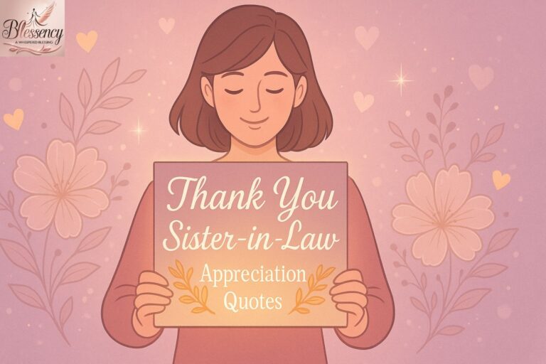 A heartfelt thank you card with floral and pastel elements, featuring the text “Thank You”, “Sister-in-Law”, and “Appreciation Quotes.” Perfect visual for a blog on 120+ Appreciation Thank You Messages for Sister in Law Quotes That’ll Melt Her Heart.
