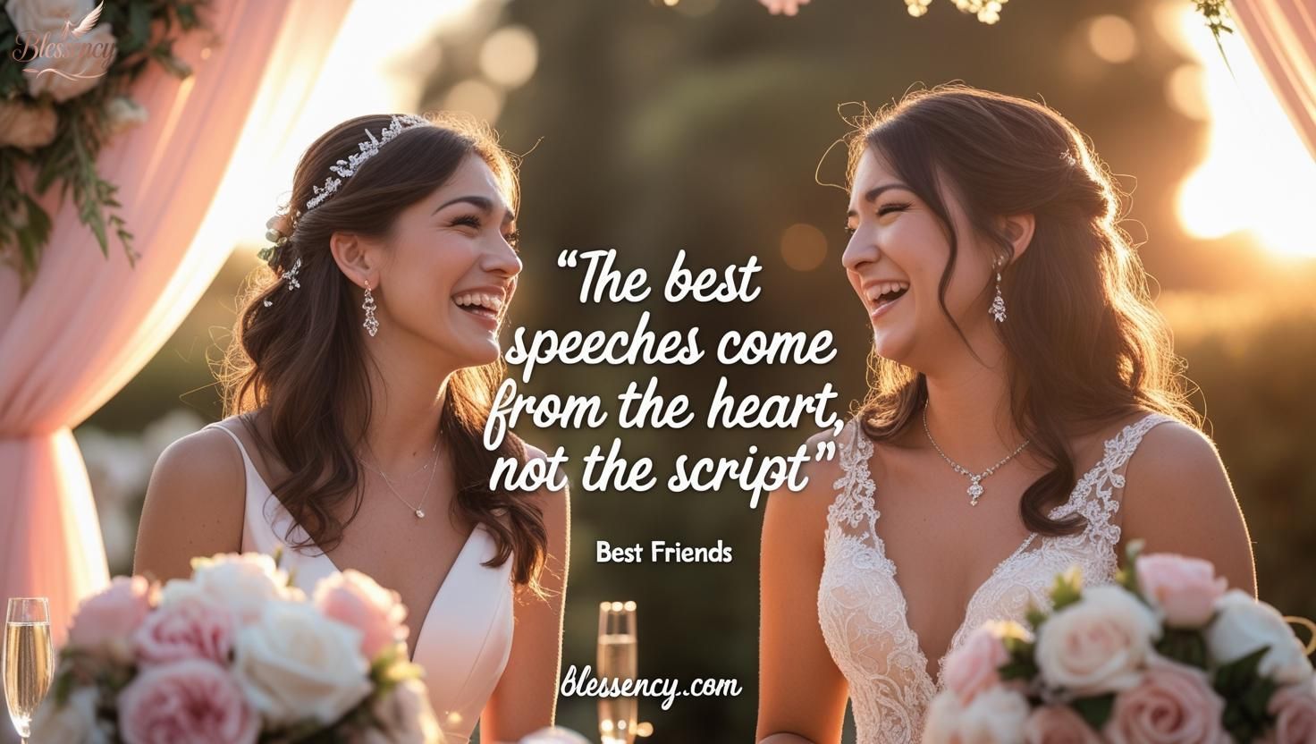 Emotional best friend giving heartfelt wedding speech outdoors — perfect example of touching, funny, and personal Wedding Speech Examples for Best Friends
