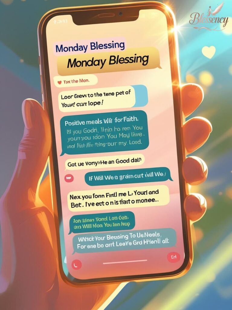 Good morning Monday blessings and prayers image with sunrise and spiritual quote | Blessency.com