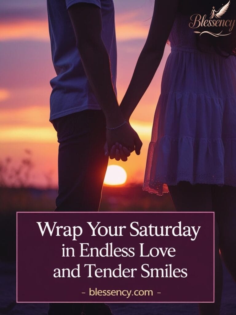 "Romantic Saturday Wishes for partners with sunset – blessency.com"
