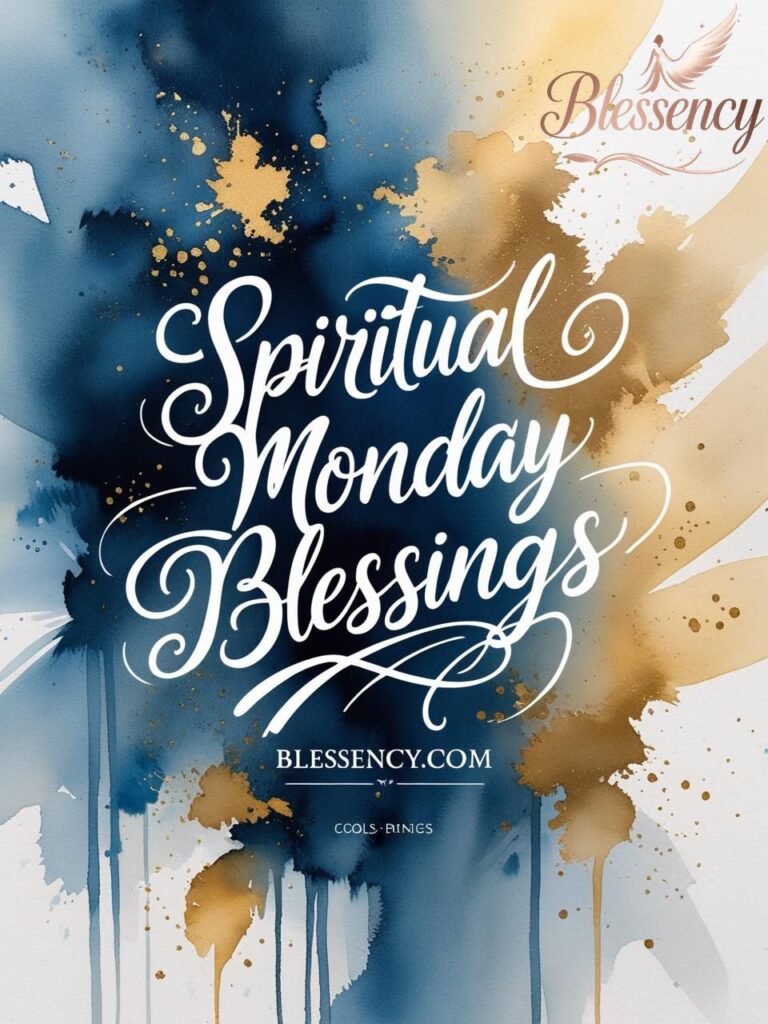 Good morning Monday blessings and prayers image with sunrise and spiritual quote | Blessency.com
