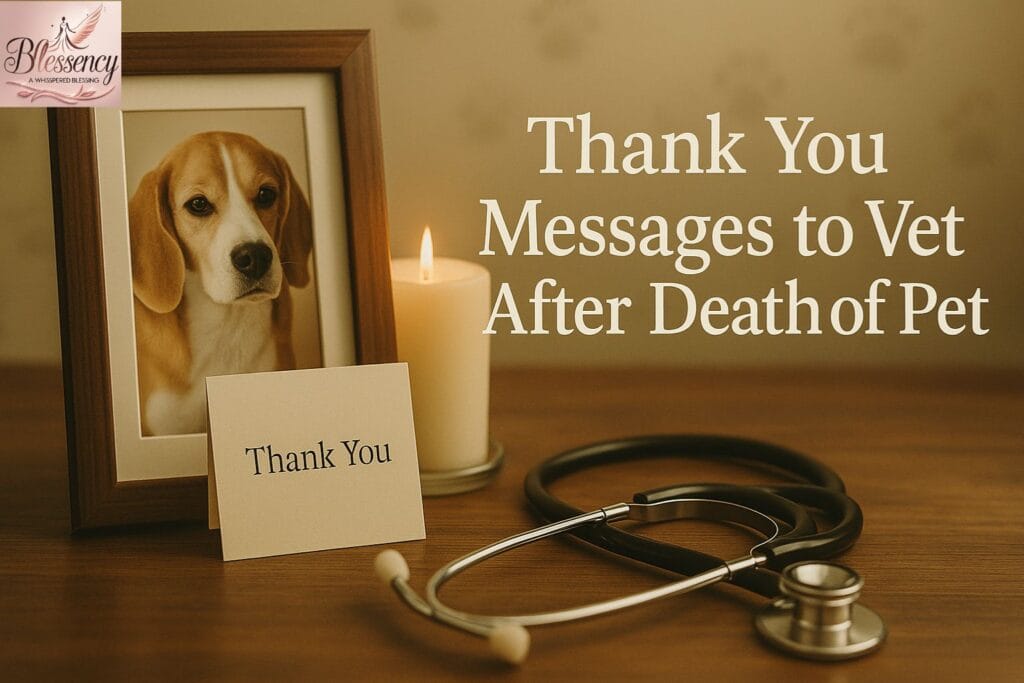 “Pet memorial thank you card and vet stethoscope”