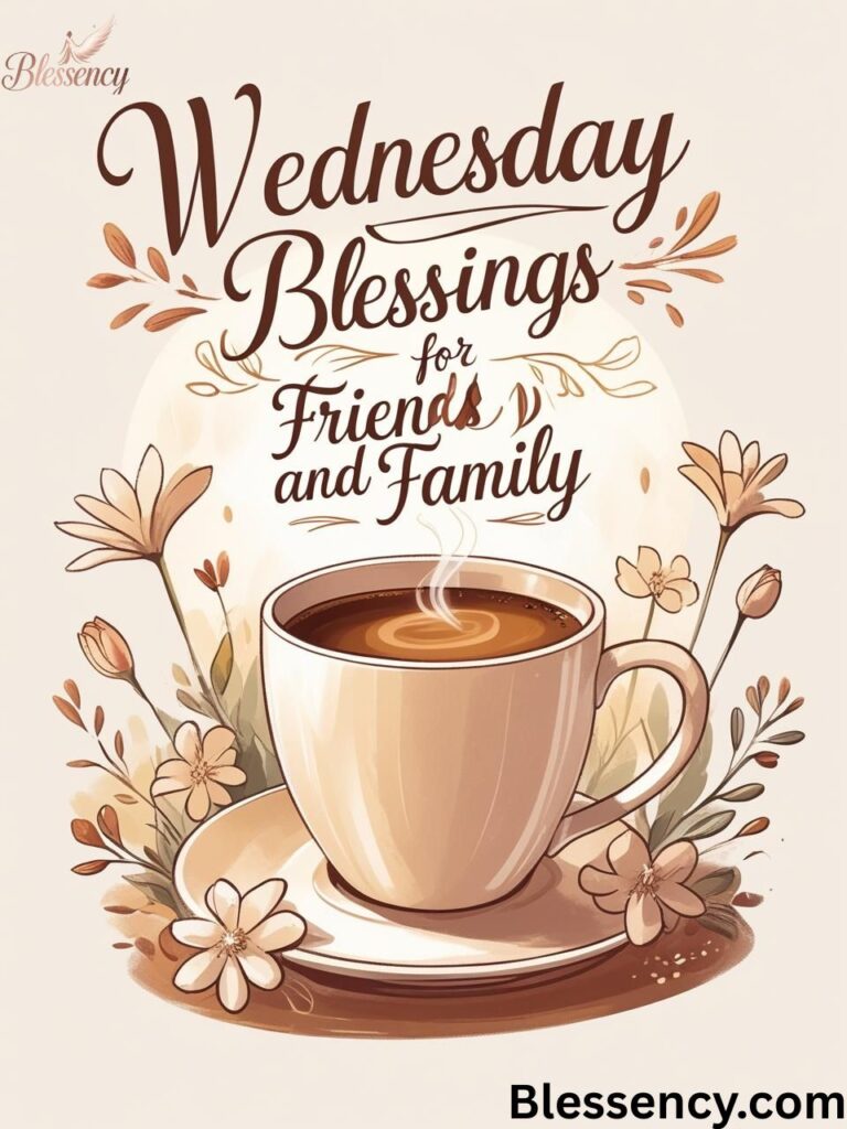 An tae cup with write Wednesday blessings to my family and friends