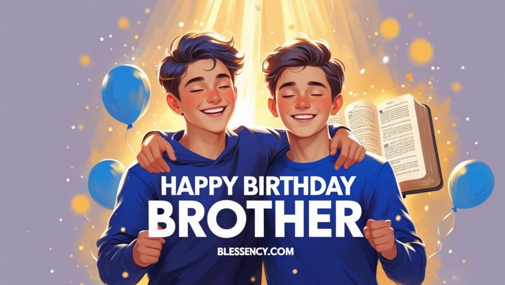 "Happy Birthday Prayer For A Brother – heartfelt Christian birthday prayers, blessings, and spiritual messages for health, prosperity, and long life. Unique emotional prayers and Bible verses for brother’s birthday – Blessency.com"