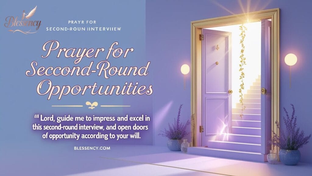 “Prayer for second-round interview opportunities, Christian prayer for career success and divine favor, guidance and confidence for job interview, Bible-inspired prayer for interview breakthrough – blessency.com”