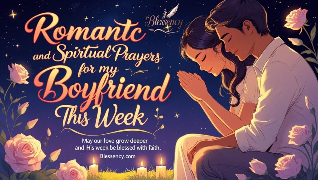 "Romantic and spiritual new week prayers for my boyfriend – heartfelt blessings of love, faith, unity, and relationship strength | Weekly love prayers | Blessency.com"