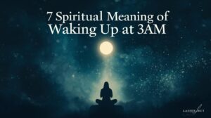 “7 spiritual meanings of waking up at 3AM — night sky with moonlight, divine awakening, prayer at 3AM benefits, biblical meaning of waking up at 3AM, guardian angel connection, spiritual warfare, energy imbalance, and God’s love at 3AM.”