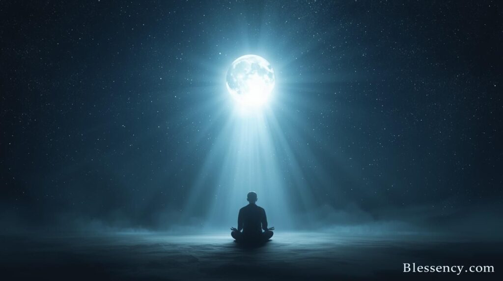 “Prayer at 3AM under moonlight — intimacy with God, spiritual awakening at night, divine presence, and mercy and grace. Image credit: Blessency.com.”