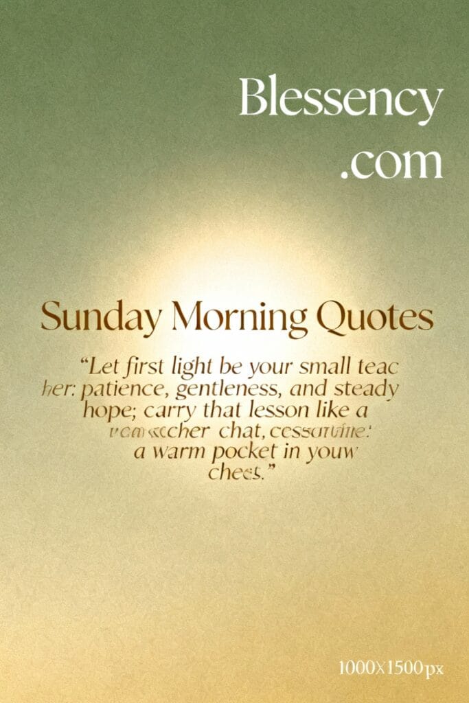 ✦ Short Sunrise Quotes & Captions — 100+ Short, Inspiring Lines for Instagram 4 Minimal typographic pin “Sunday Morning Quotes” with a cozy coffee-and-dawn caption — optimized for sunrise quotes short and everyday joy posts.