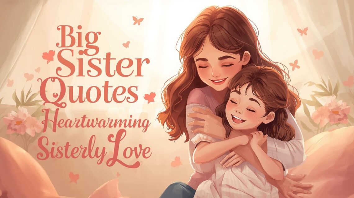 100+ Heartwarming Big Sister Quotes That Celebrate Love, Laughter & Lifelong Bonds 1 "Heartwarming illustration of a big sister and little sister sharing laughter and love, celebrating sisterly bond, childhood memories, and deep emotional connection. Perfect for big sister quotes, deep big sister sister quotes, heartfelt messages, sisterly love quotes, and family relationships."
