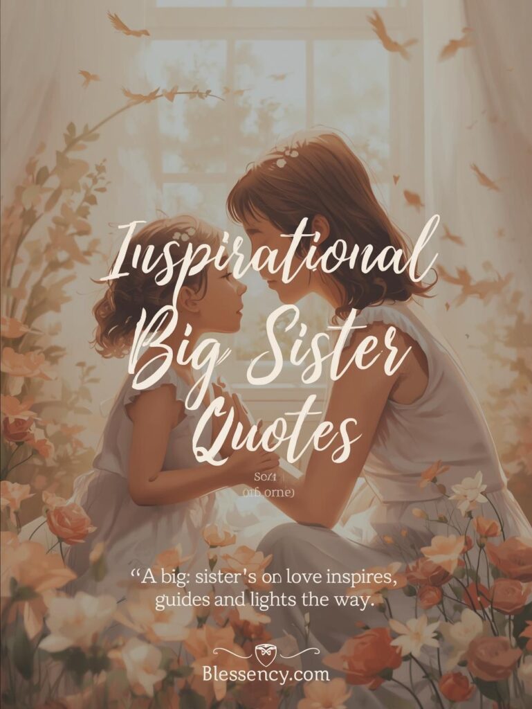 100+ Heartwarming Big Sister Quotes That Celebrate Love, Laughter & Lifelong Bonds 5 "Illustration of a big sister guiding her younger sister, symbolizing inspiration, mentorship, and love. Includes inspirational big sister quotes, sister guidance, sisterly wisdom, and sister encouragement on Blessency.com."