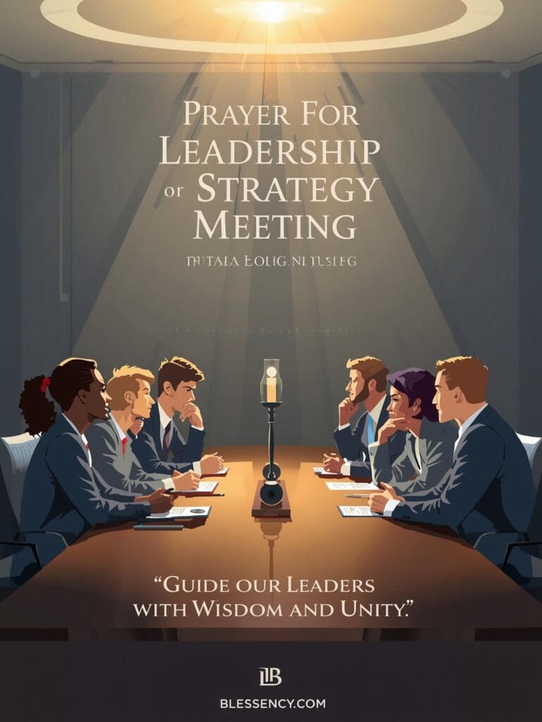 “Prayer for leadership or strategy meeting, blessings for guidance and teamwork, Blessency.com”