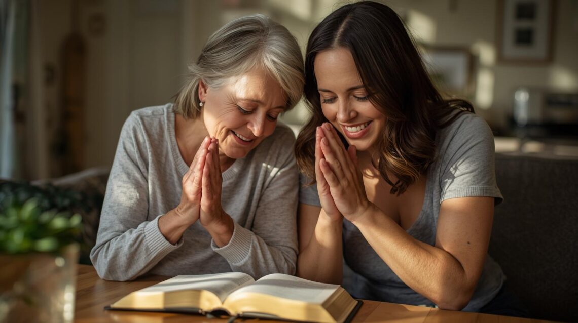 50+ Heartfelt & Powerful Prayers for Daughter-in-Law (Peace, Joy, and Blessings) 1 A mother-in-law prayer daughter-in-law, symbolizing heartfelt prayers for daughter-in-law, family unity, and Christian faith in love and blessings.