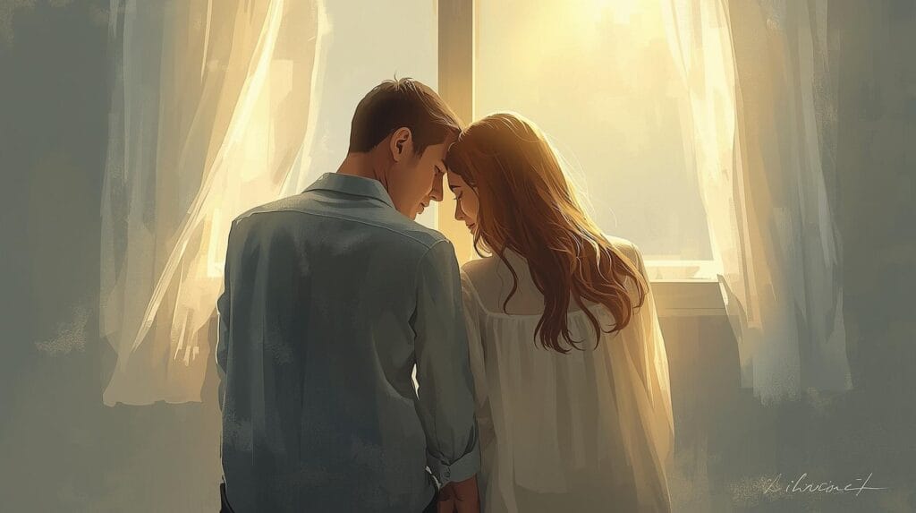 200+ Heartfelt Short Prayers for Someone You Love That Touch the Soul 12 short prayers for couples, loving couple praying together, morning faith and love scene