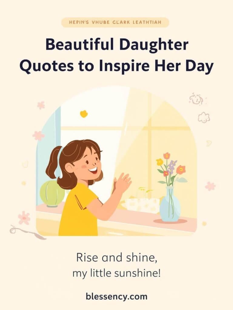 “Good morning beautiful daughter quotes illustration to inspire her day, featuring morning blessings, heartwarming messages, and daughter encouragement — blessency.com”