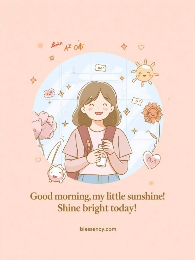 “Short and sweet good morning quotes for teenage daughter, inspirational morning messages, daughter encouragement quotes, boost confidence, blessency.com”